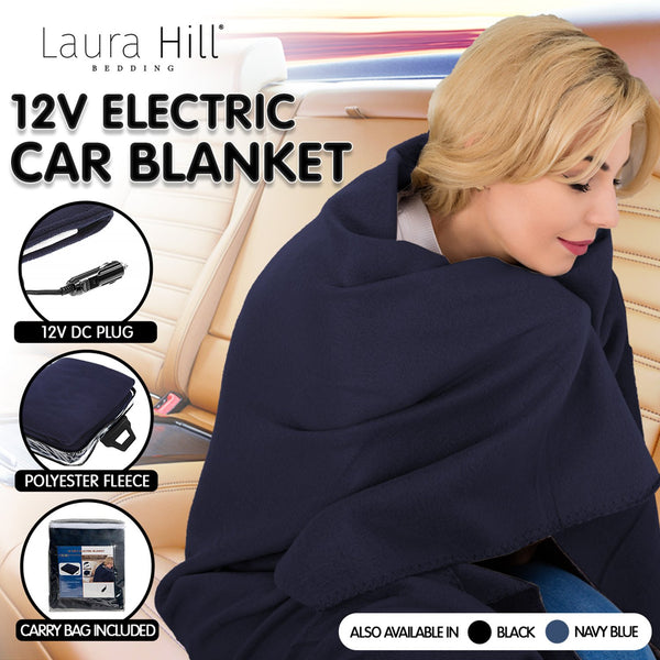 Laura Hill Heated Electric Car Blanket 150x110cm 12v - Blue Tristar Online