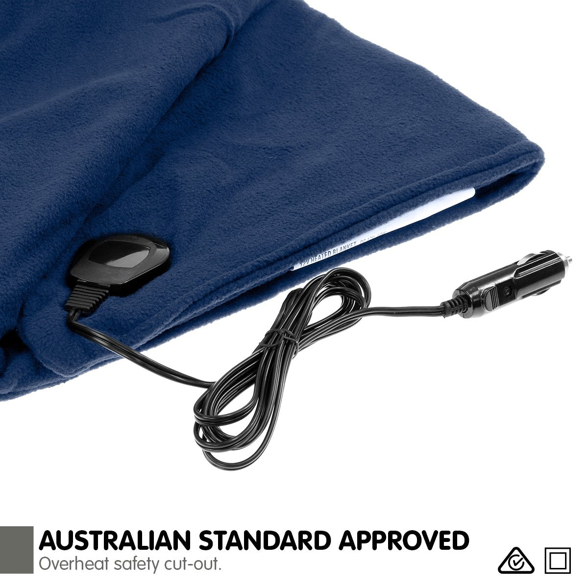 Laura Hill Heated Electric Car Blanket 150x110cm 12v - Navy Blue Tristar Online