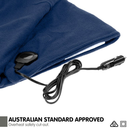 Laura Hill Heated Electric Car Blanket 150x110cm 12v - Navy Blue Tristar Online