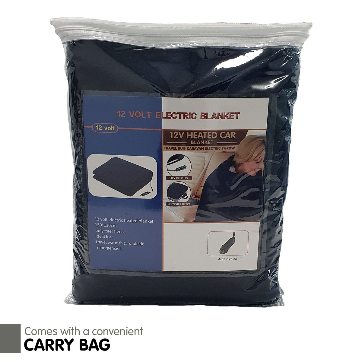 Laura Hill Heated Electric Car Blanket 150x110cm 12v - Navy Blue Tristar Online