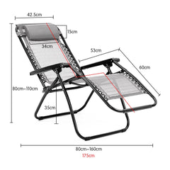 Wallaroo Zero Gravity Reclining Deck Chair - Grey Tristar Online