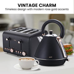 Pronti Toaster, Kettle & Coffee Machine Breakfast Set - Black Tristar Online