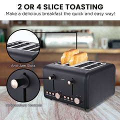 Pronti Toaster, Kettle & Coffee Machine Breakfast Set - Black Tristar Online