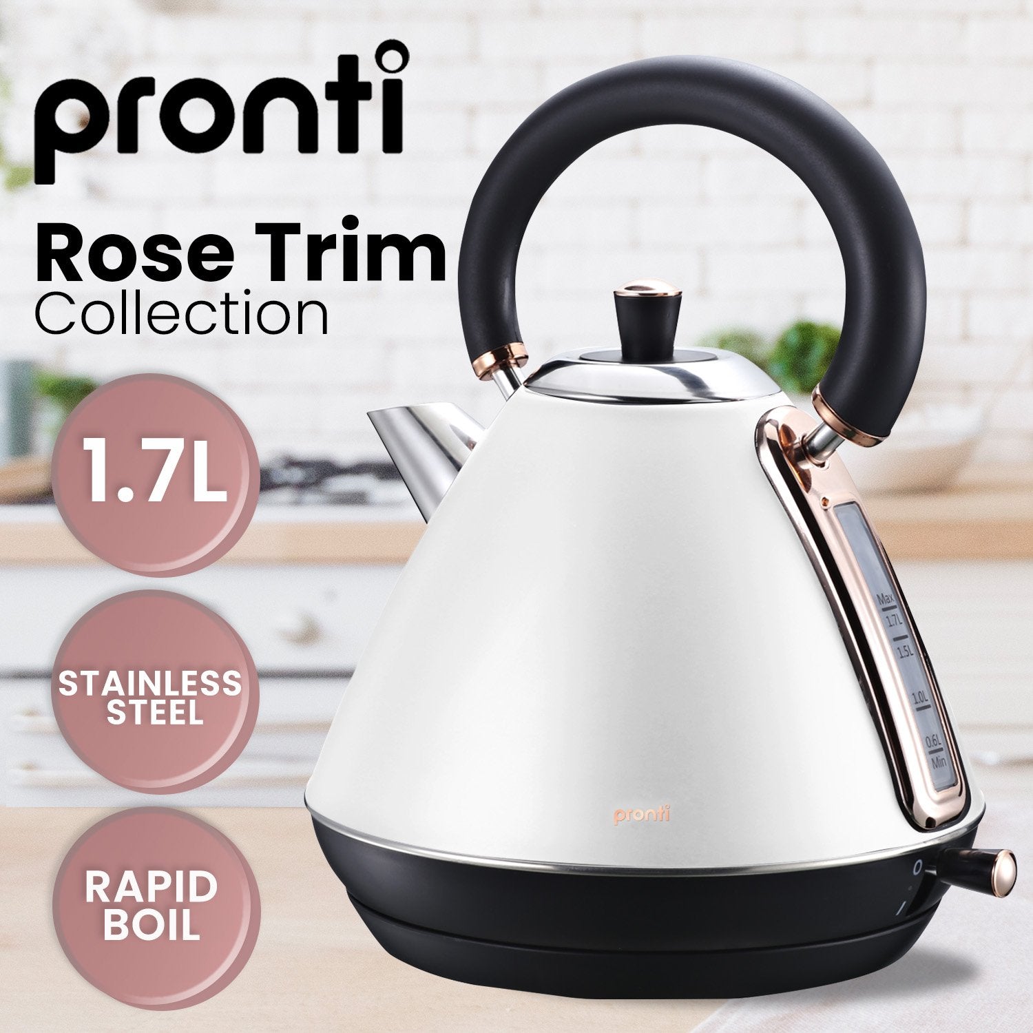 Pronti Toaster, Kettle & Coffee Machine Breakfast Set - White Tristar Online