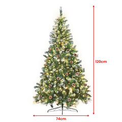 Christabelle 1.2m Pre Lit LED Christmas Tree Decor with Pine Cones Xmas Decorations Tristar Online