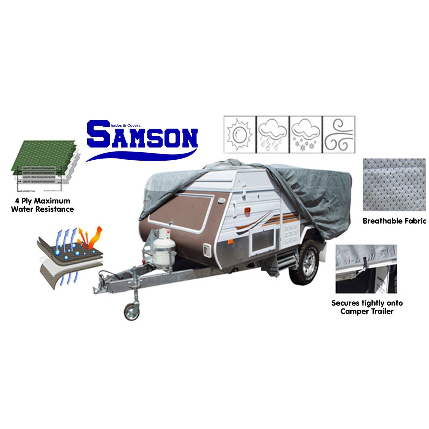 Samson Heavy Duty Trailer Camper Cover 10-12ft Tristar Online