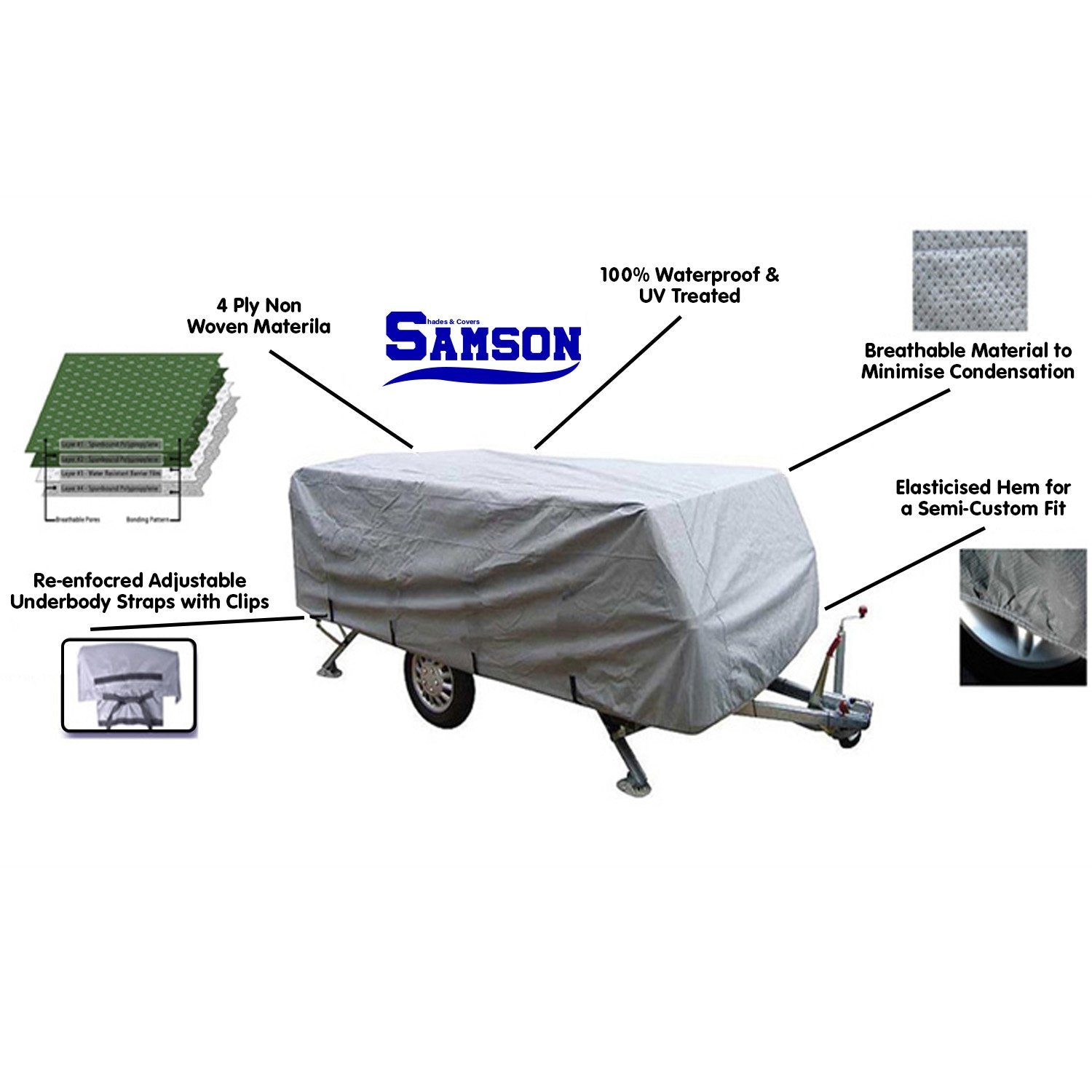 Samson Heavy Duty Trailer Camper Cover 10-12ft Tristar Online
