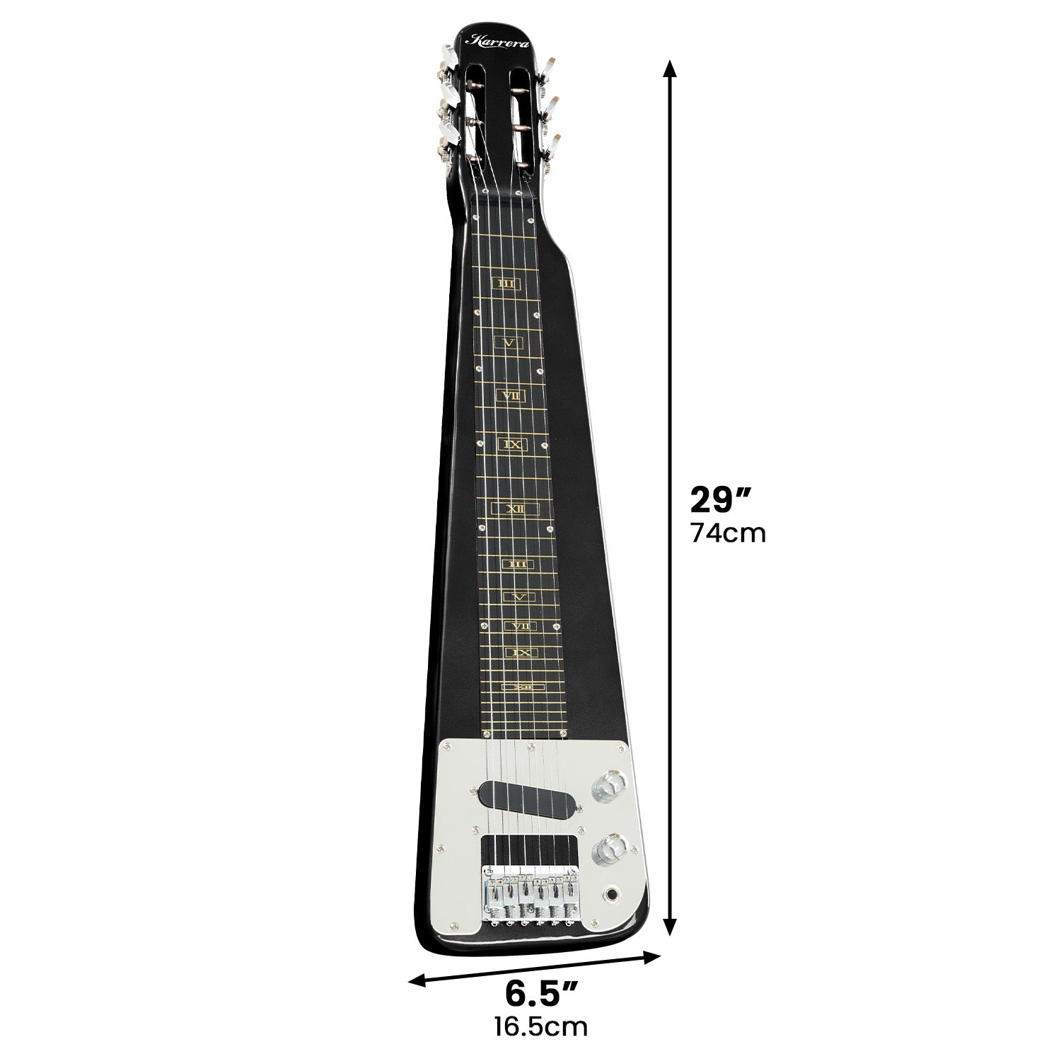 Karrera 29in 6-String Lap Steel Hawaiian Guitar - Black Tristar Online