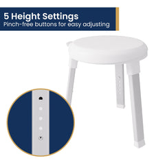 Evekare Deluxe Height-adjustable Rotating Bathroom Stool Tristar Online