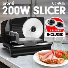 Pronti Electric Meat Slicer- Food Cheese Processor Vegetable Kitchen Deli Tristar Online