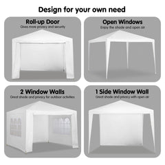 Wallaroo 3x3m Outdoor Party Wedding Event Gazebo Tent - White Tristar Online