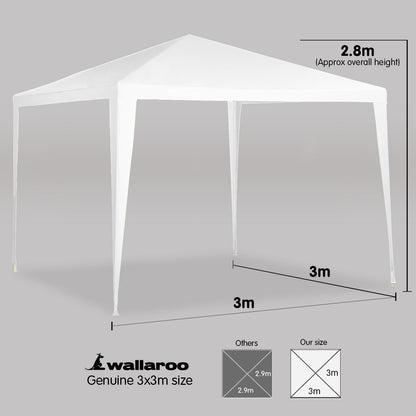Wallaroo 3x3m Outdoor Party Wedding Event Gazebo Tent - White Tristar Online