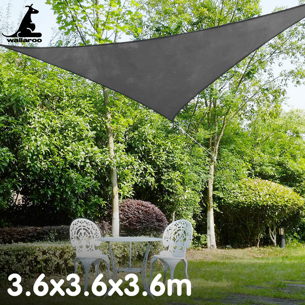 Wallaroo Triangle Shade Sail 3.6 x 3.6 x 3.6M - Grey Tristar Online