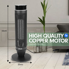 Pronti Electric Tower Heater 2000W Remote Portable - Black Tristar Online
