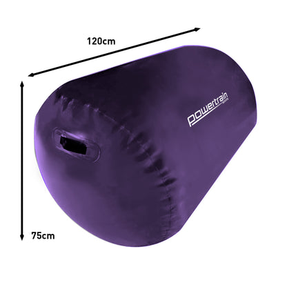 Powertrain Sports Inflatable Air Exercise Roller Gymnastics Gym Barrel 120 x 75cm Purple Tristar Online