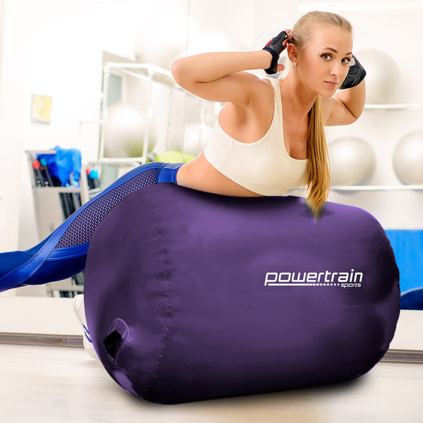 Powertrain Sports Inflatable Air Exercise Roller Gymnastics Gym Barrel 120 x 75cm Purple Tristar Online