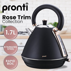 Pronti 1.7L Rose Trim Collection Kettle - Black Tristar Online