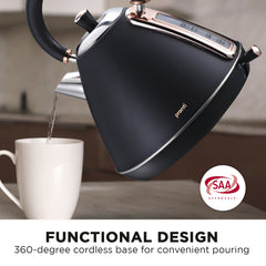 Pronti 1.7L Rose Trim Collection Kettle - Black Tristar Online