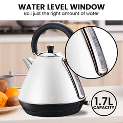 Pronti 1.7l Rose Trim Collection Kettle - White Tristar Online