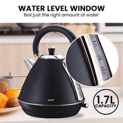 Pronti Rose Trim Collection Toaster & Kettle Bundle - Black Tristar Online