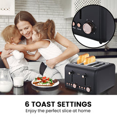 Pronti Rose Trim Collection Toaster & Kettle Bundle - Black Tristar Online