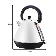 Pronti Rose Trim Collection Toaster & Kettle Bundle - White Tristar Online