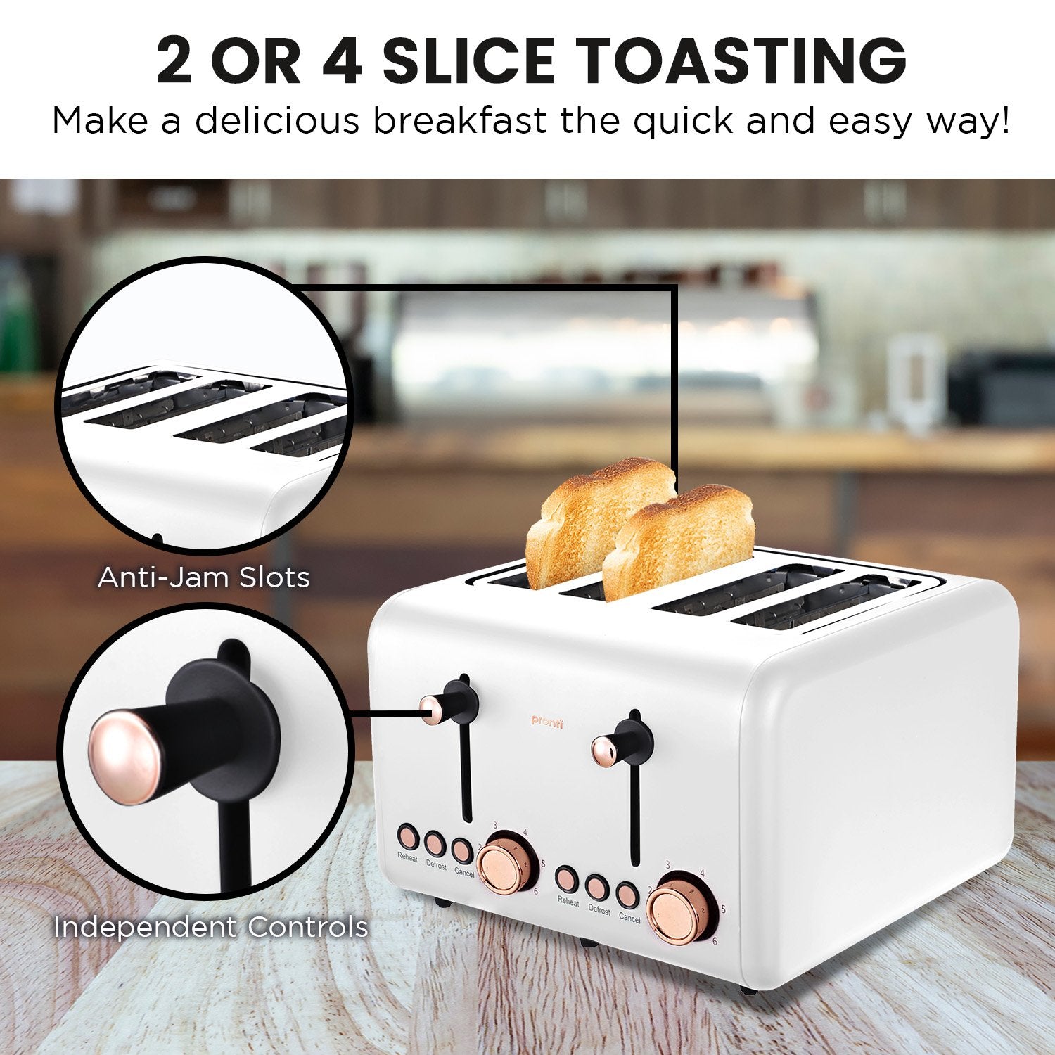 Pronti Rose Trim Collection Toaster & Kettle Bundle - White Tristar Online