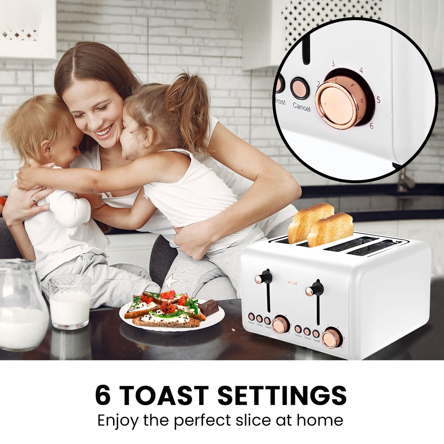 Pronti Rose Trim Collection Toaster & Kettle Bundle - White Tristar Online
