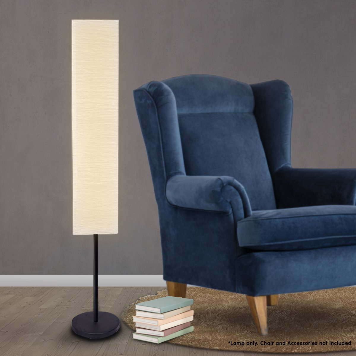 Sarantino Metal Floor Lamp with White Paper Wrinkle Shade Light Stand Tristar Online