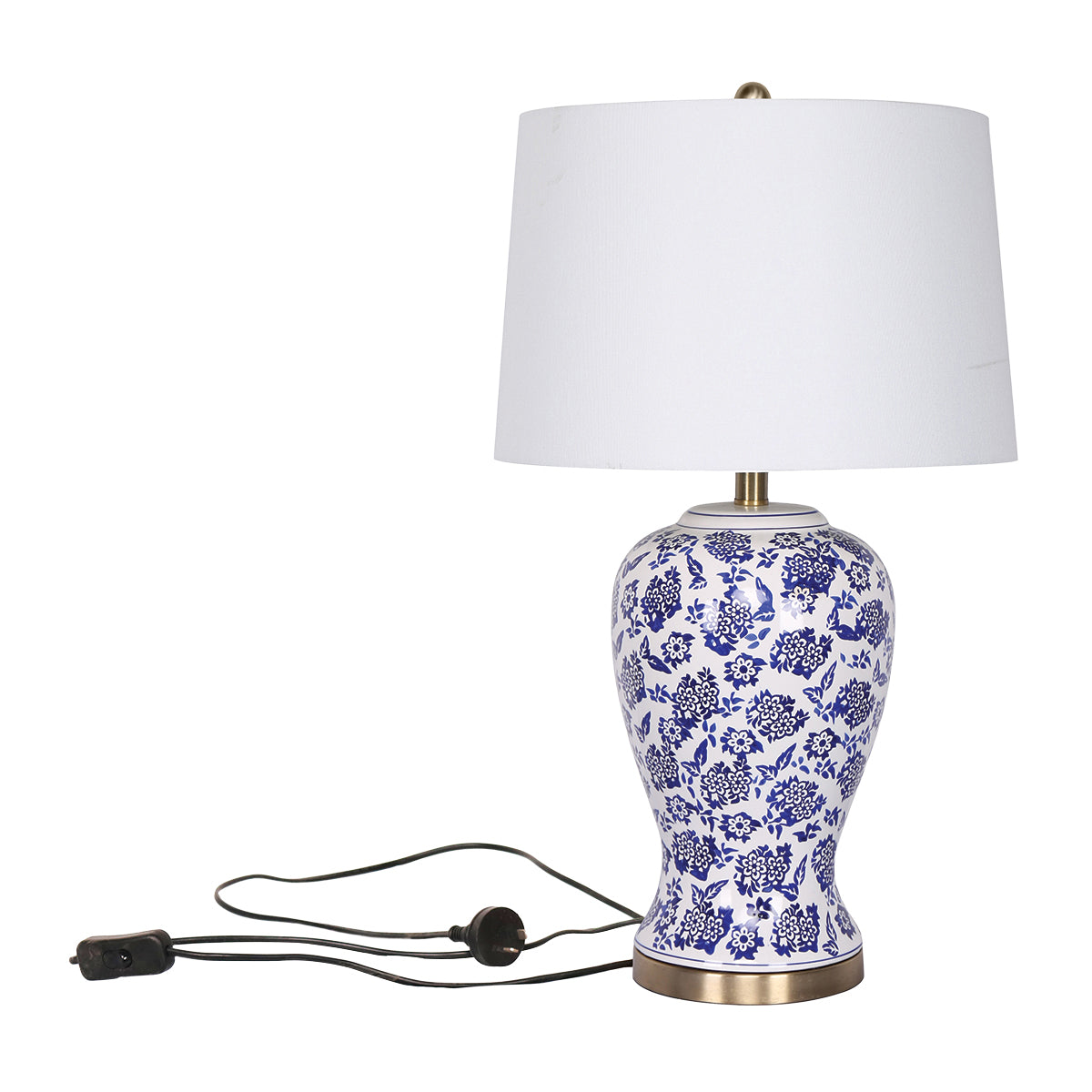 Sarantino Table Lamp Ceramic Floral Base Cotton Drum Shade Tristar Online