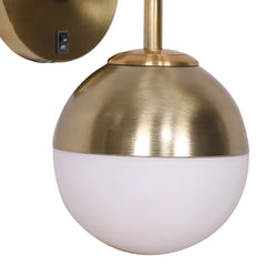 Sarantino Wall Lamp with Gold Metal Base and White Glass Shade Tristar Online