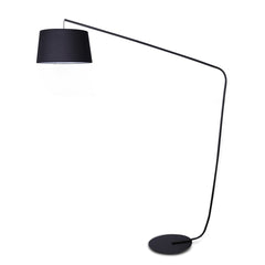 Sarantino Metal Arc Floor Lamp in Black Finish with Linen Taper Shade Tristar Online