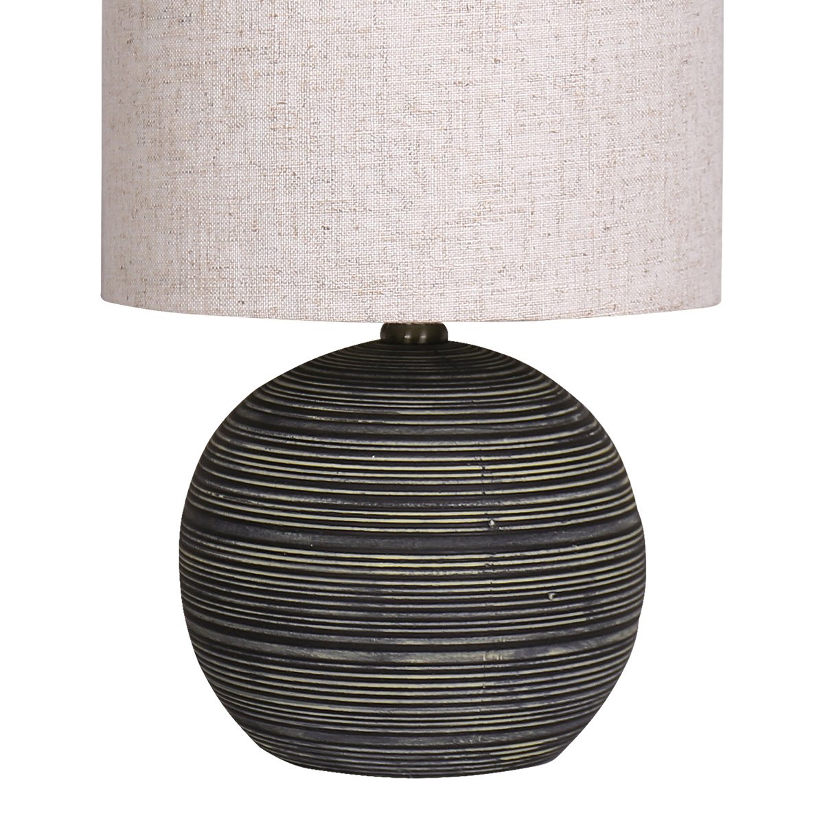 Sarantino Ceramic Table Lamp With Striped Pattern In Antique Black Tristar Online