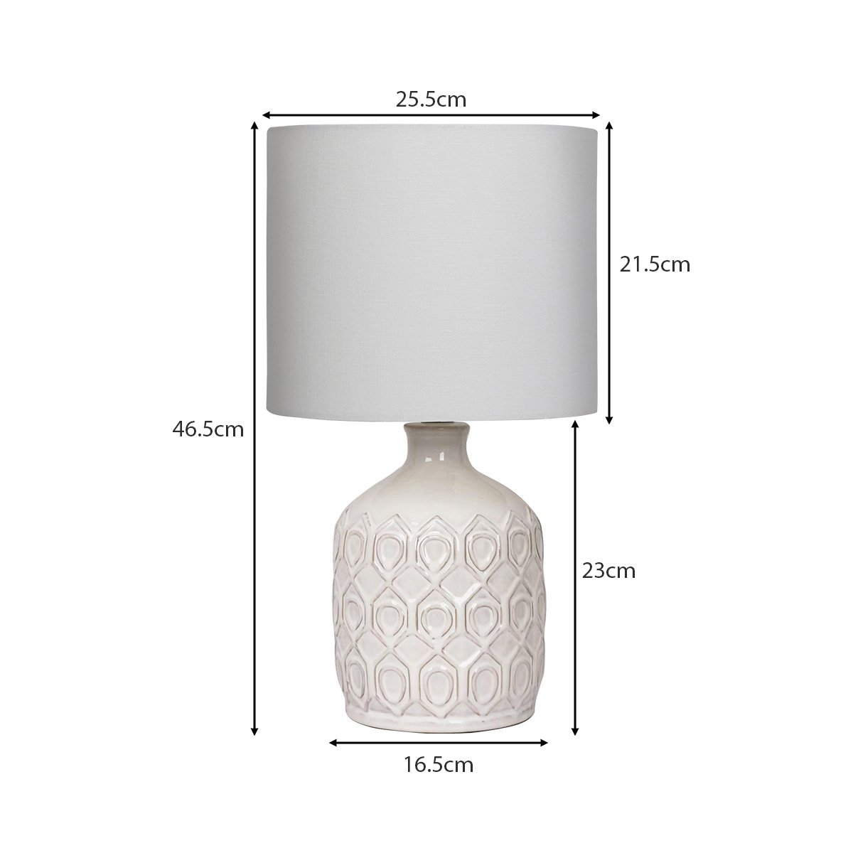 Sarantino Ceramic Table Lamp In Cream Tristar Online