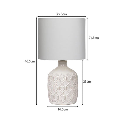 Sarantino Ceramic Table Lamp In Cream Tristar Online