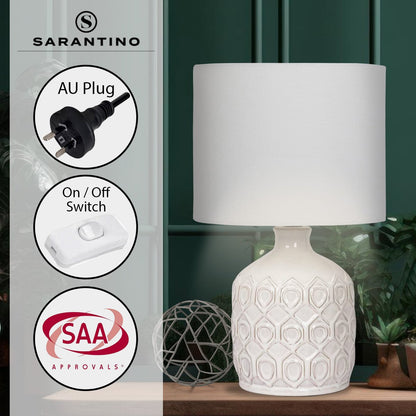 Sarantino Ceramic Table Lamp In Cream Tristar Online