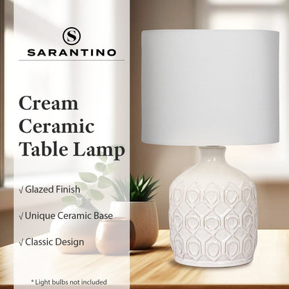 Sarantino Ceramic Table Lamp In Cream Tristar Online