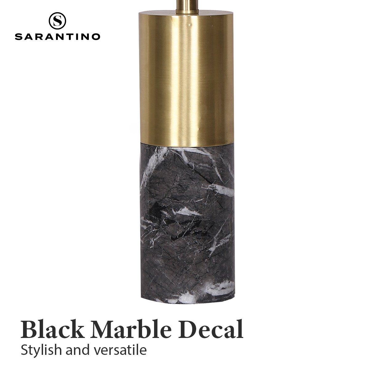 Sarantino Metal and Marble Table Lamp in Black Tristar Online
