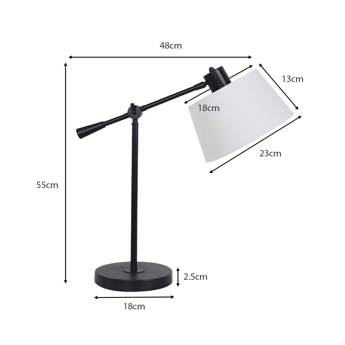 Sarantino Adjustable Metal Table Lamp In Black Tristar Online
