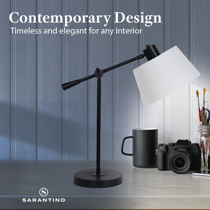 Sarantino Adjustable Metal Table Lamp In Black Tristar Online