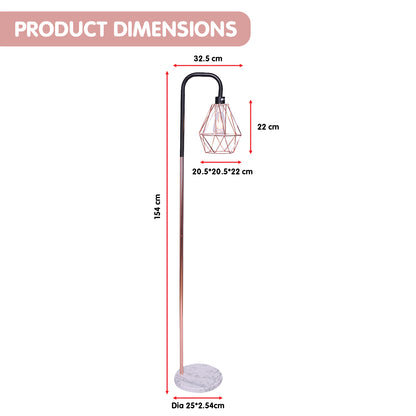 Sarantino Rose Gold Floor Lamp with Geometric Shade Tristar Online