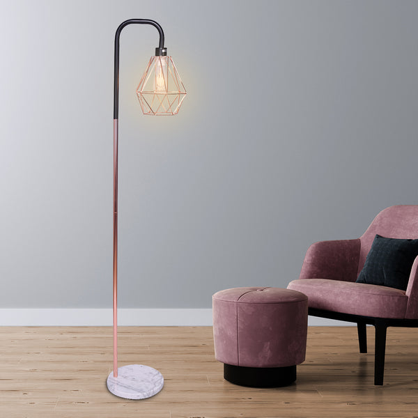 Sarantino Rose Gold Floor Lamp with Geometric Shade Tristar Online