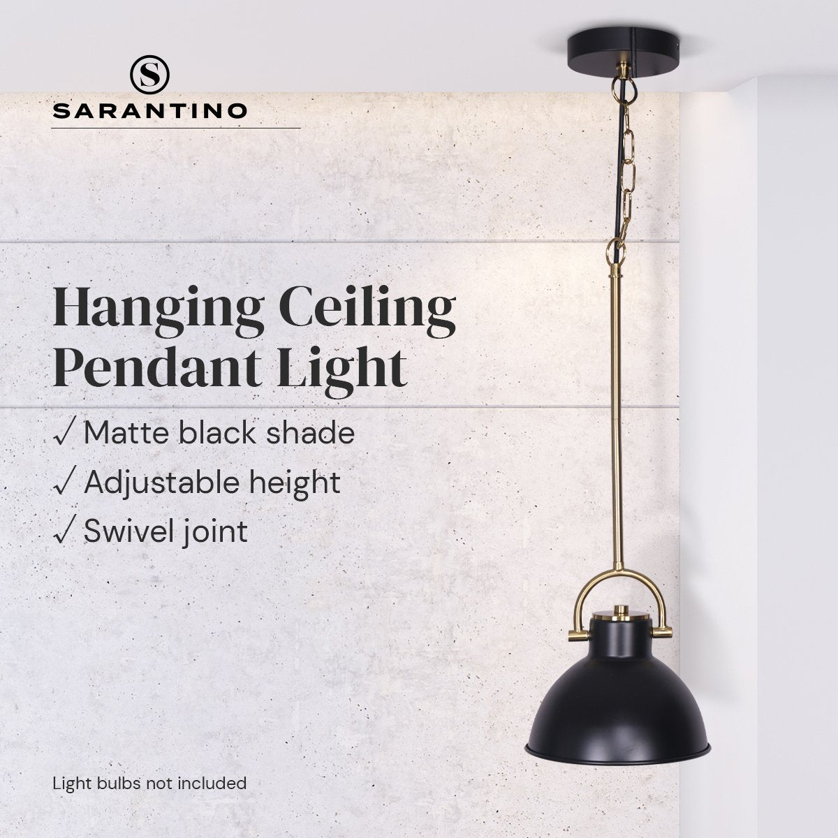 Sarantino Black and Gold Pendant Light Tristar Online