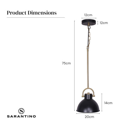 Sarantino Black and Gold Pendant Light Tristar Online