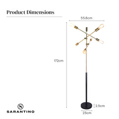 Sarantino 6-Light Metal Sputnik Floor Lamp Tristar Online