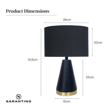 Sarantino Metal Table Lamp in Black and Gold Tristar Online