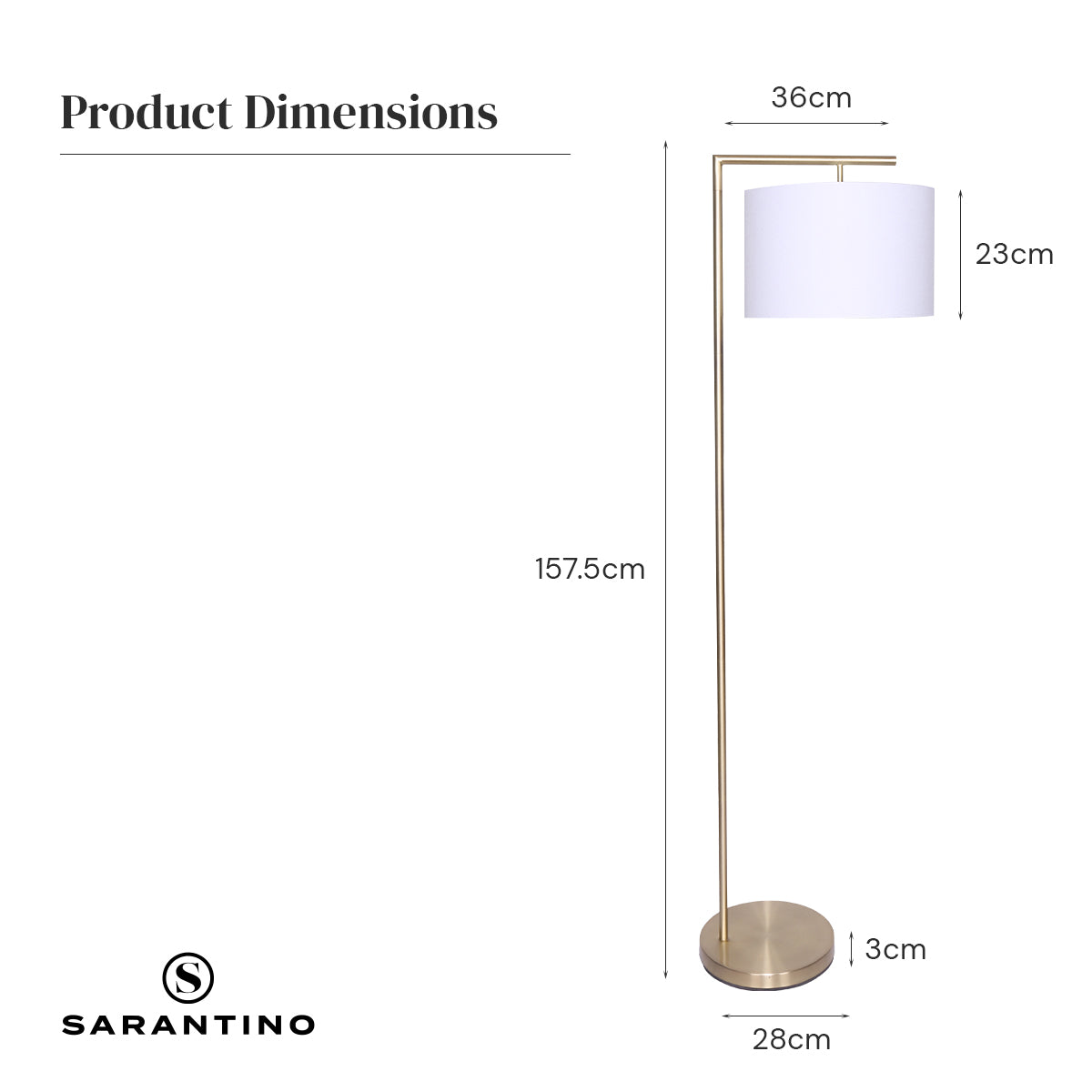 Sarantino 90-Degree Modern Arc Floor Lamp Tristar Online