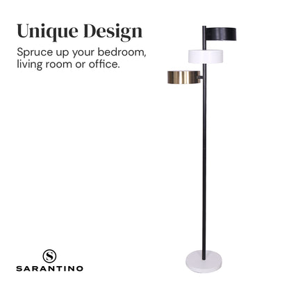 Sarantino Metal Floor Lamp with 3 Swirl Shades Tristar Online
