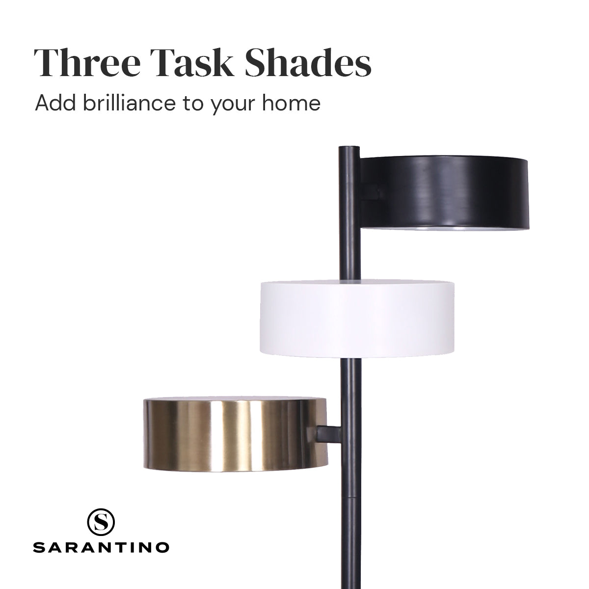 Sarantino Metal Floor Lamp with 3 Swirl Shades Tristar Online