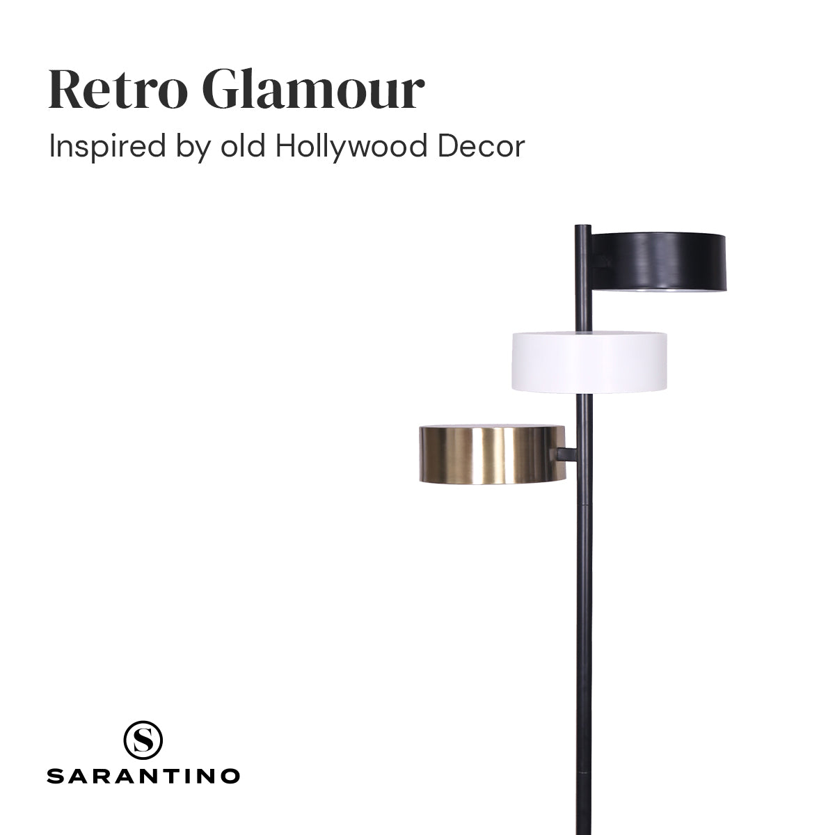 Sarantino Metal Floor Lamp with 3 Swirl Shades Tristar Online